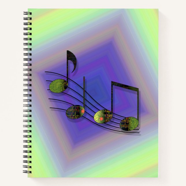 Dubstep Notes Spiral Notebook (Front)