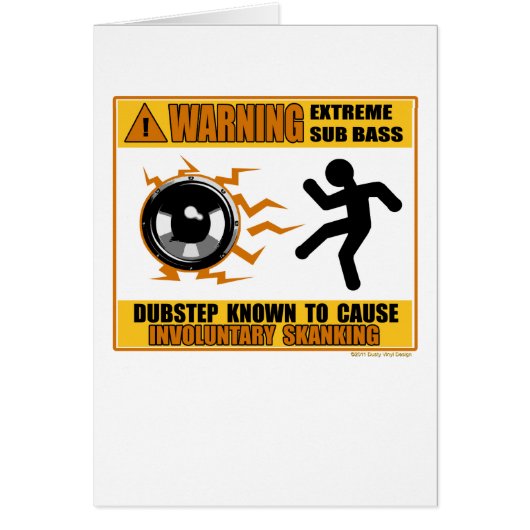 DUBSTEP Warning Extreme Bass Cards (Front)