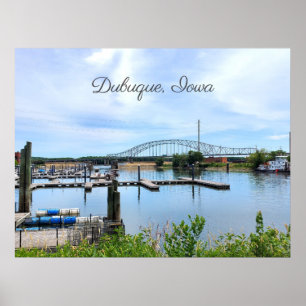 Dubuque, Iowa Bride over the Mississippi River Poster