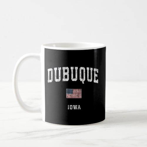 Dubuque Iowa Ia American Flag Sports Coffee Mug