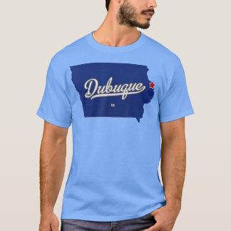 Dubuque Iowa IA Map  T-Shirt
