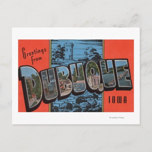 Dubuque IowaLarge Letter ScenesDubuque IA Postcard