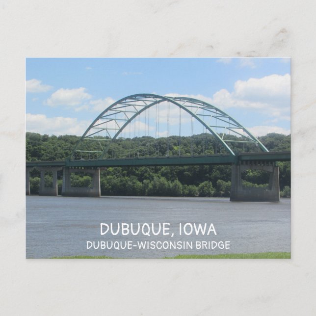 Dubuque-Wisconsin Bridge in Iowa  Postcard (Front)