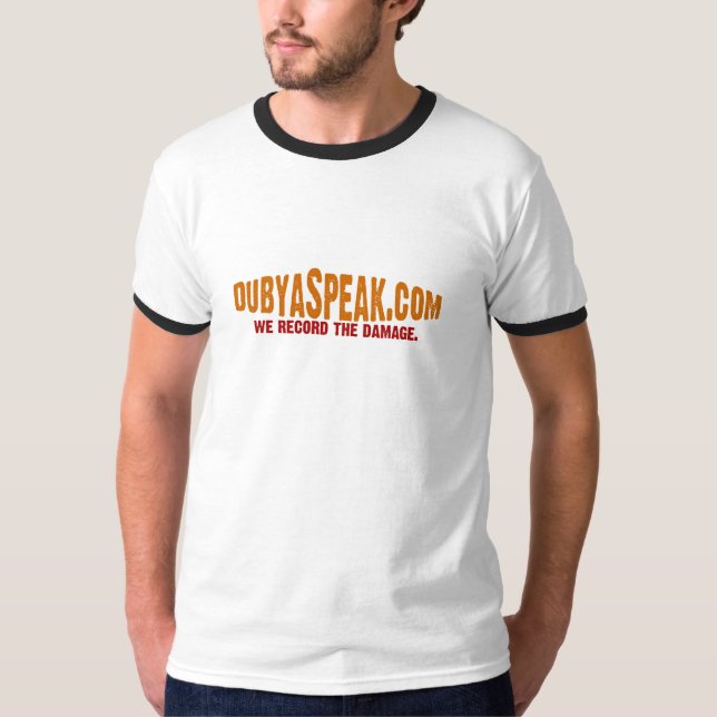 DubyaSpeak Logo Ringer T-Shirt (Front)