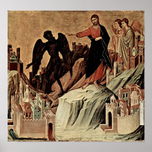 Duccio di Buoninsegna _ Temptation of Christ Poster