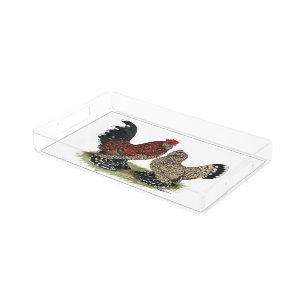 D'Uccle Bantams:  Mille Fleur Acrylic Tray