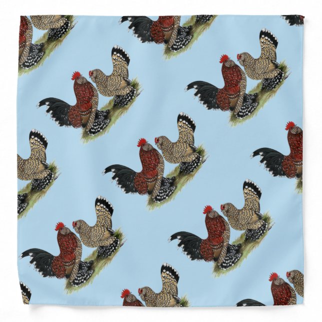 D'Uccle Bantams:  Mille Fleur Bandana (Front)