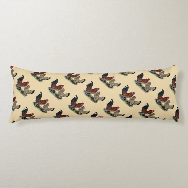 D'Uccle Bantams:  Mille Fleur Body Pillow (Front)