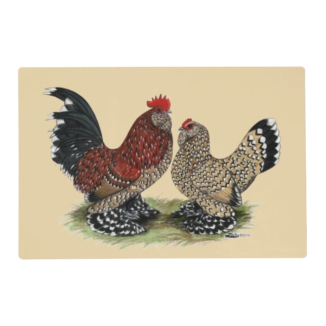 D'Uccle Bantams:  Mille Fleur Placemat (Front)