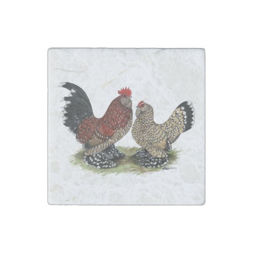 DUccle Bantams  Mille Fleur Stone Magnet