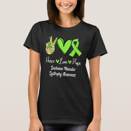 Duchenne Muscular Dystrophy DMD Peace Love Hope Ri T_Shirt