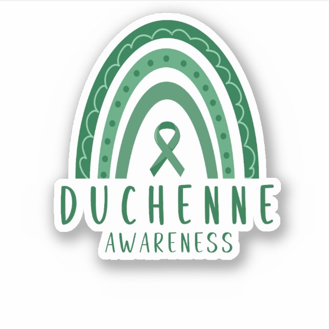Duchenne Muscular Dystrophy DMD Rainbow Ribbon Sticker (Front)