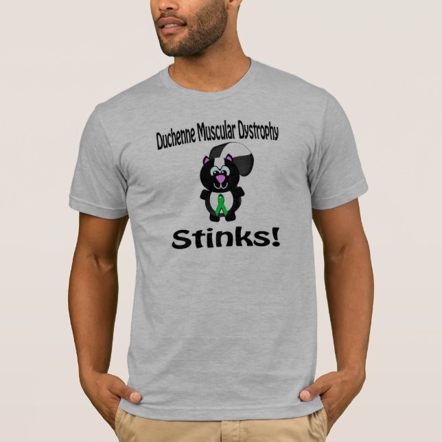 Duchenne Muscular Dystrophy Stinks Skunk Awareness T-Shirt (Front)