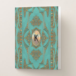 Duchess Keller Old Book Style Monogram Pocket Folder