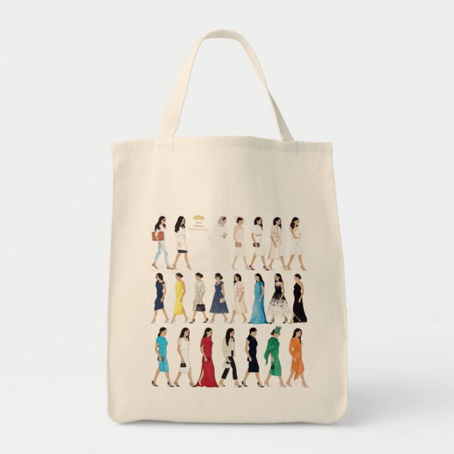 Duchess Meghan Markle Royal Style Grocery Tote Bag (Front)