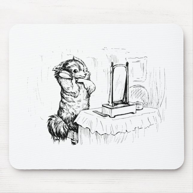 Duchess the Dog Brushing her Hair (Beatrix Potter) Mouse Pad (Front)
