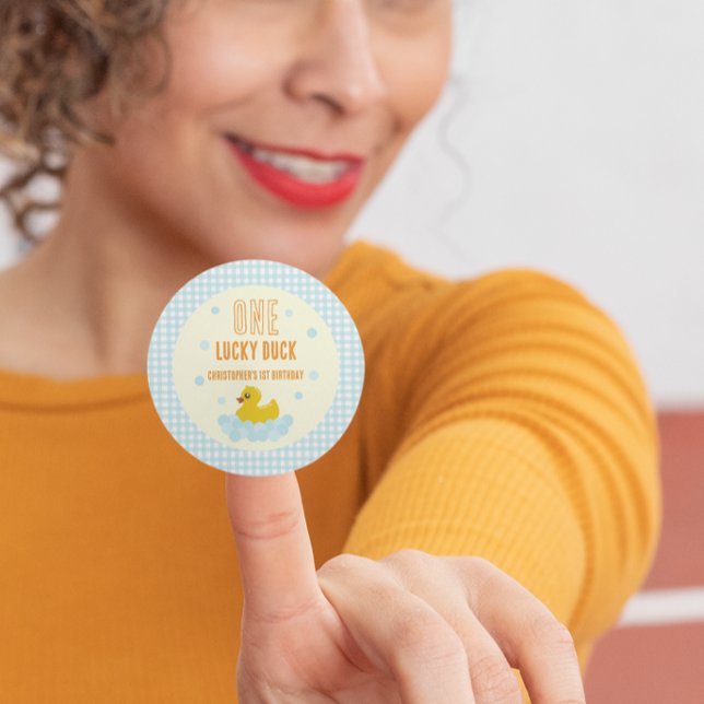 Duck 1st Birthday Classic Round Sticker (Creator Uploaded)