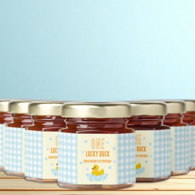 Duck 1st Birthday Honey Jar Favors (Creator Uploaded)