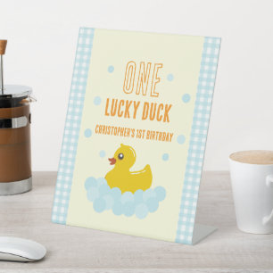 Duck 1st Birthday Pedestal Sign