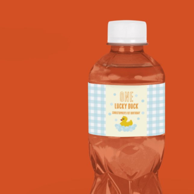 Duck 1st Birthday Water Bottle Label (Creator Uploaded)