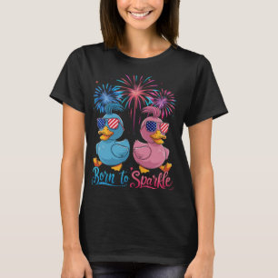Duck 4th Of July Duck-lover American Usa Flag Blue T-Shirt