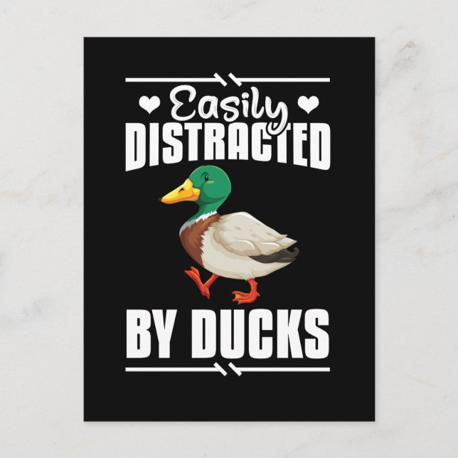 Duck addicted Farm Animal Funny Duck Lover Postcard (Front)