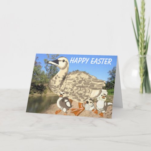 Duck and Baby Chicks Easter Holiday Card