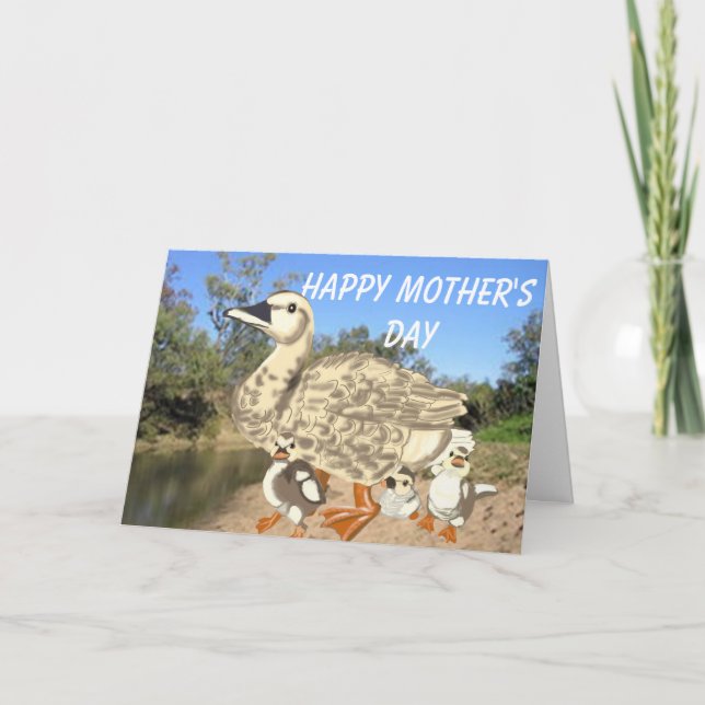 Duck and Baby Chicks Mother's Day Holiday Card (Front)