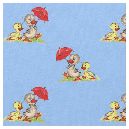 duck and duckling print fabric
