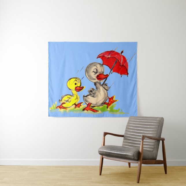 duck and duckling print tapestry (In Situ (Horizontal))