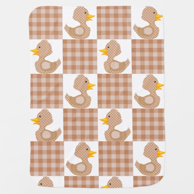 Duck and Gingham Baby Blanket (Front)