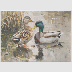 Duck and Mallard Wildlife Painting Decoupage Tissue Paper