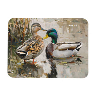 Duck and Mallard Wildlife Painting Flexible Magnet