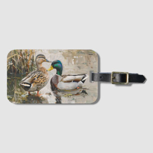 Duck and Mallard Wildlife Painting Luggage Tag