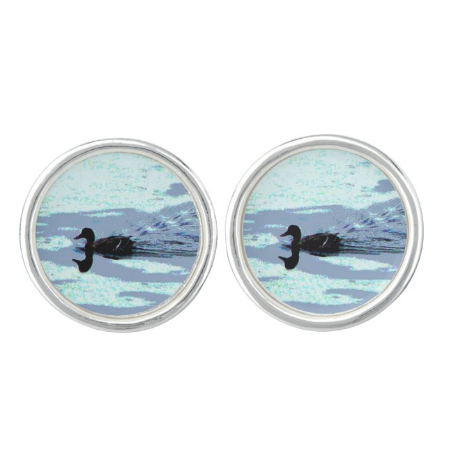 Duck and Ripples Cuff Links (Front)