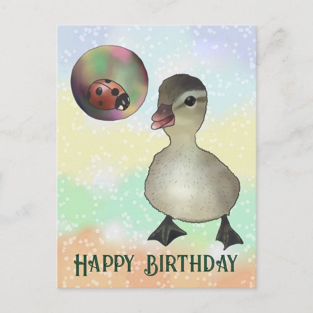 duck and soap bubble postcard (Front)