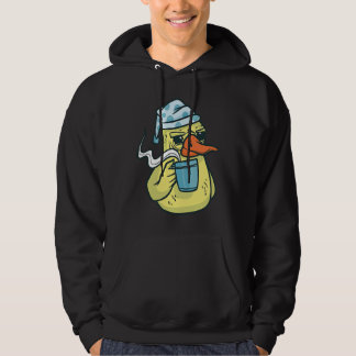 Duck Animal Bird with Coffee Drinking Funny Coffee Hoodie