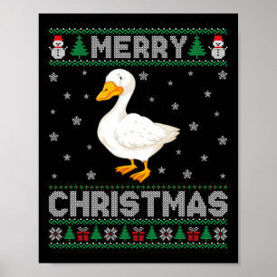 Duck Animal Men Women Kids Ugly Christmas Sweater Poster