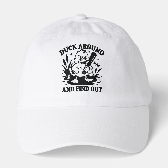 Duck Around and Find Out – Funny Angry Duck FAFO Hat (Front)