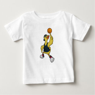 Duck as Baskeball player with Basketball Baby T-Shirt