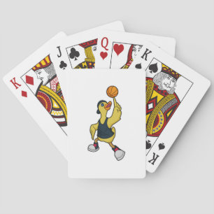 Duck as Baskeball player with Basketball Poker Cards