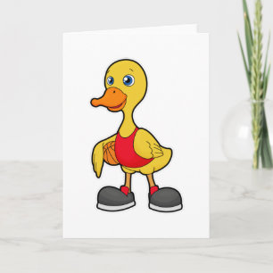 Duck as Basketball player with Basketball Card