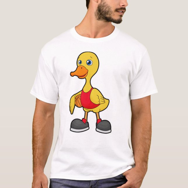 Duck as Basketball player with Basketball T-Shirt (Front)