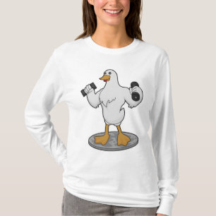 Duck as Bodybuilder with Dumbbells T-Shirt
