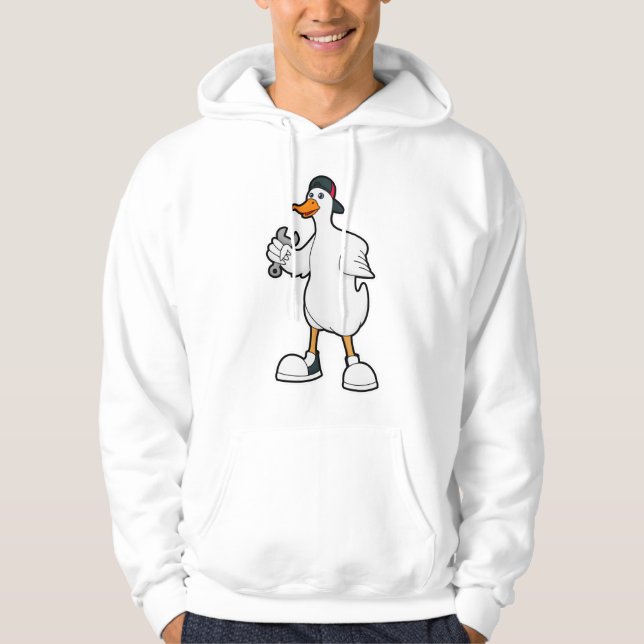 Duck as Craftsman with Tool & Cap Hoodie (Front)