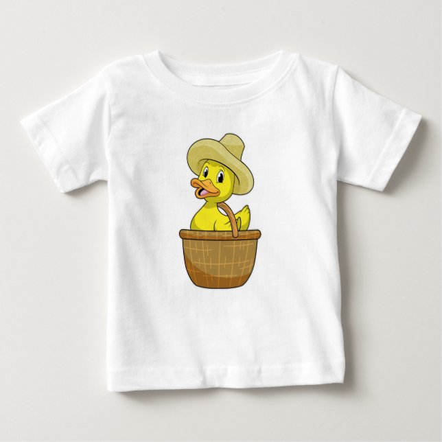 Duck as Farmer with Basket Baby T-Shirt (Front)