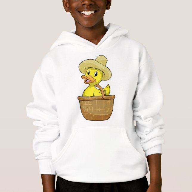 Duck as Farmer with Basket Hoodie (Front)