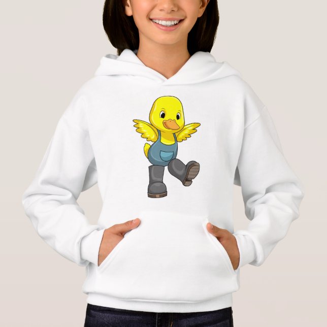 Duck as Farmer with Boots Hoodie (Front)