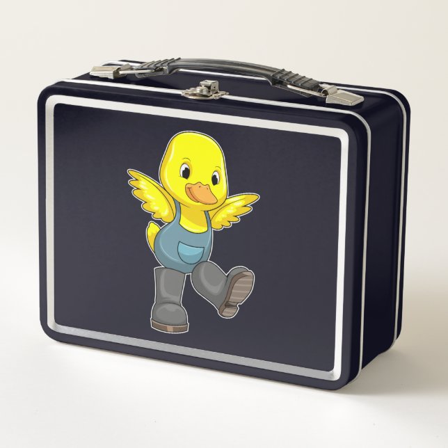 Duck as Farmer with Boots Metal Lunch Box (Front)