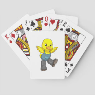 Duck as Farmer with Boots Poker Cards